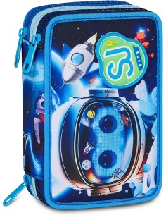 SJ GANG STYLE JAM GANG Astuccio Scuola 3 Zip SPACE LED...