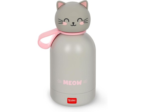 Legami - Borraccia Termica per Bambini Hot&Cold BFF, Tema Kitty,gatto in Inox 18/8 a Doppio Strato con Chiusura ermetica, Conse