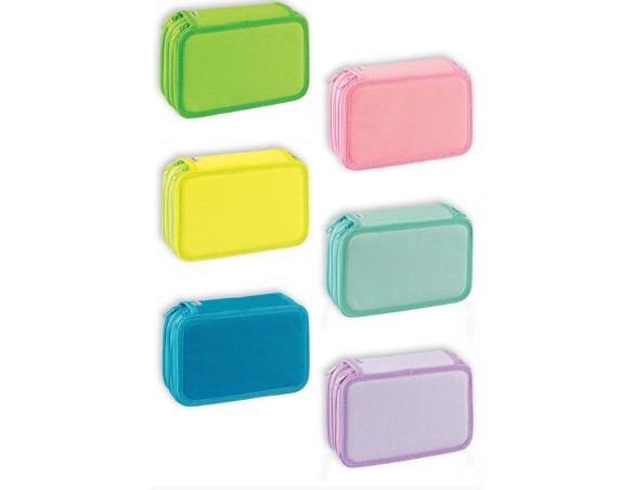 ASTUCCIO 3 ZIP CON CORREDO B.COLORS PELIKAN PASTEL & NEON balmar 18+18+acc