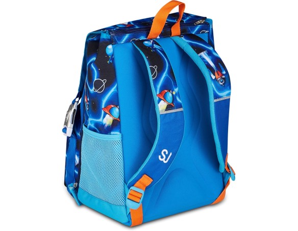 SJ GANG STYLE JAM GANG Zaino Scuola Estensibile Big SPACE LED BOY, Blu, 24 L, Zip laterali, Dispositivo luminoso su pattina, Ta