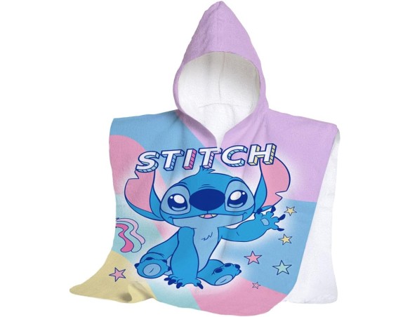 Stitch | Poncho mare in spugna Lilo e stitch accappatoio celeste rosa Cotone Cm 60x60