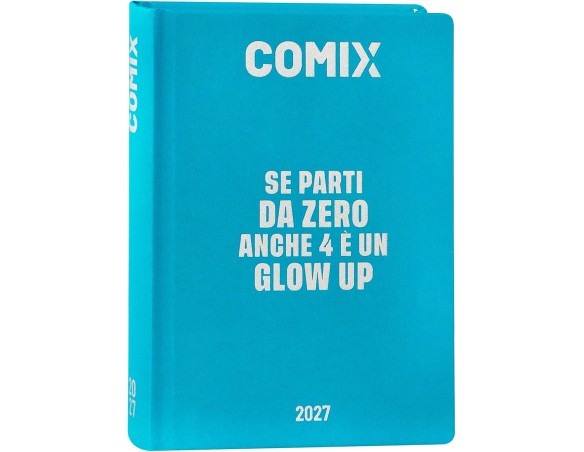 COMIX - Agenda 2027 Giornaliera 16 Mesi, Diario Celeste per Scuole Medie e Superiori, con Copertina Rigida, 576 Pagine con Graf