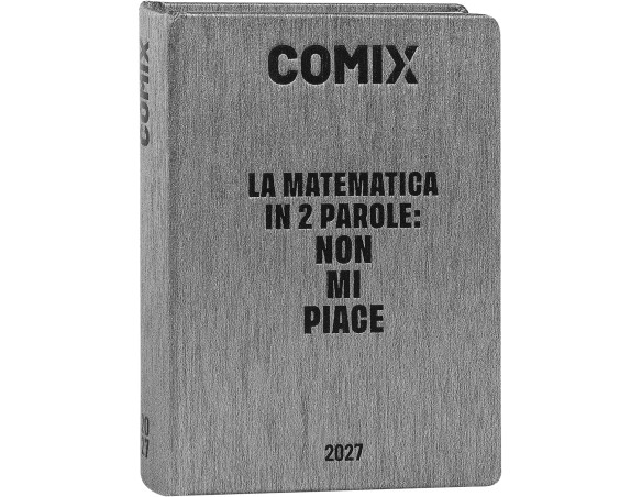 COMIX - Agenda 2027 Giornaliera 16 Mesi, Diario Grigio Formato Mini 11x15,3 cm per Scuole Medie e Superiori, con Copertina Rigi