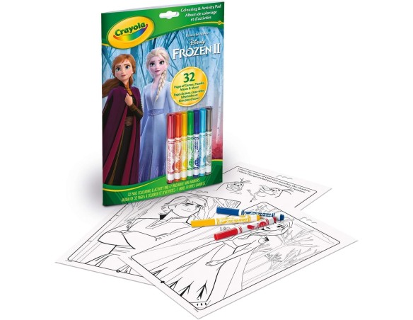 CRAYOLA - Album Attività & Coloring Frozen 2, 32 Pagine da Colorare e 7 Mini Pennarelli Lavabili, 04-5900G