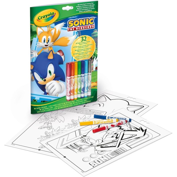 Crayola - Album attività & Coloring Sonic, 32...