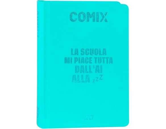 COMIX - Agenda 2027 Giornaliera 16 Mesi, Diario Verde acqua Formato Mini 11x15,3 cm per Scuole Medie e Superiori, con Copertina