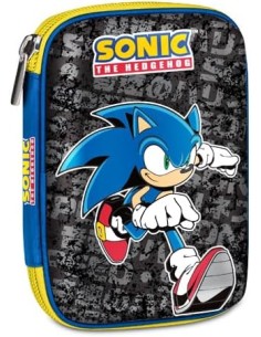 Seven Astuccio Scuola Quick Case 3D Sonic, Blu, Doppio...