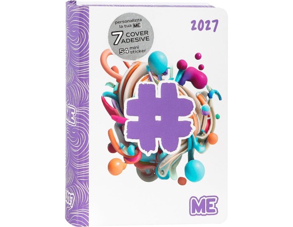 Diario ME MY EVOLUTION - Agenda 2027 Giornaliera 16 Mesi, Diario per Ragazzi e Ragazze, con Copertina Morbida e Grafica in Rili