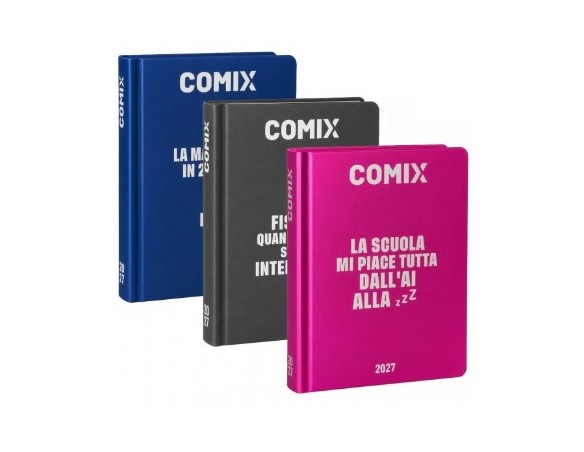 Diario COMIX Easy 2026/2027 (13 Mesi) per la Scuola, Formato 13x17,8cm, con Copertina Metallizzata