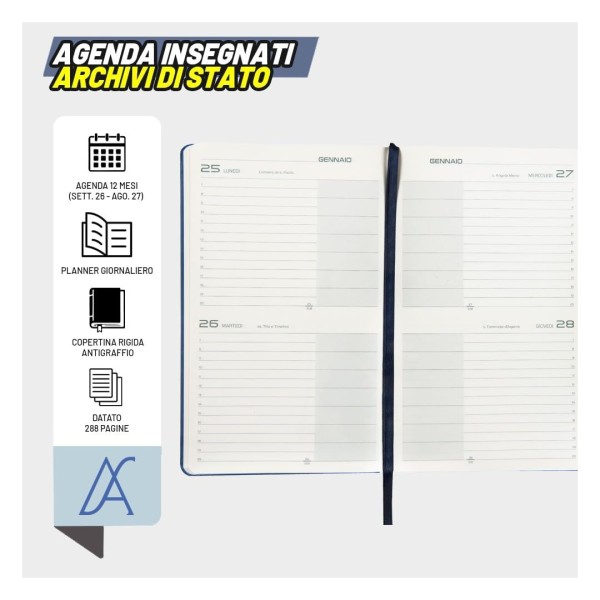 Agenda Insegnante 2027 Bigiornaliera 12 Mesi...
