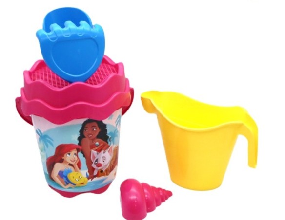 Principesse | Set Giochi Mare Disney Principesse 5 Pezzi per Bambini – Secchiello con Accessori Spiaggia, Annaffiatoio, Paletta