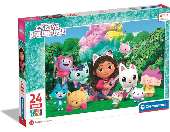Clementoni - 28520 - Supercolor Puzzle - Gaby'S Dollhouse - 24 Maxi Pezzi - Puzzle Bambini 3 Anni, Puzzle Cartoni Animati - Mad