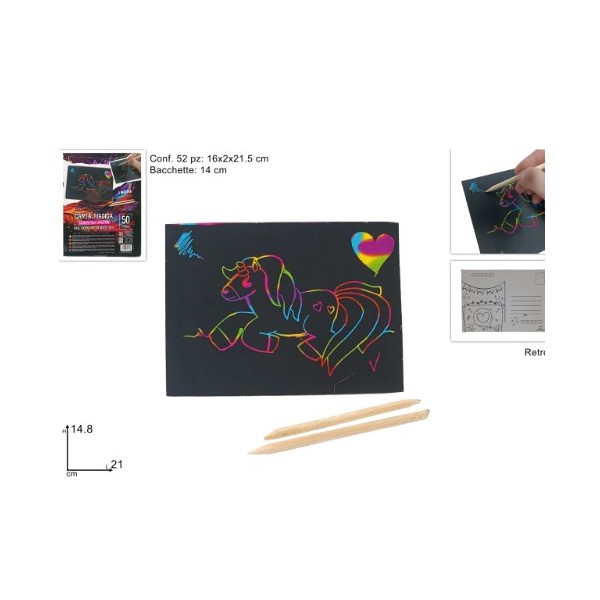 Scratch paper arcobaleno 14,8x21 cm, confezione...