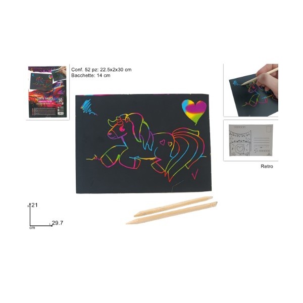 Scratch paper arcobaleno 21x29,7cm, confezione...