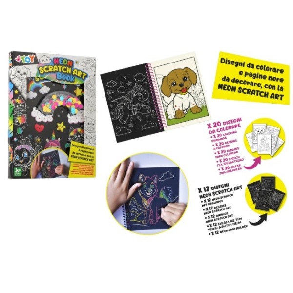 W toy neon scratch book unicorno