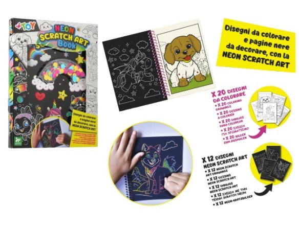 W toy neon scratch book unicorno