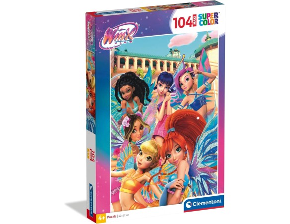 Winx | Clementoni - Puzzle Supercolor Winx Club 104 Pezzi, per Bambini 4+ Anni, Colorata Illustrazione dei Personaggi del Carto