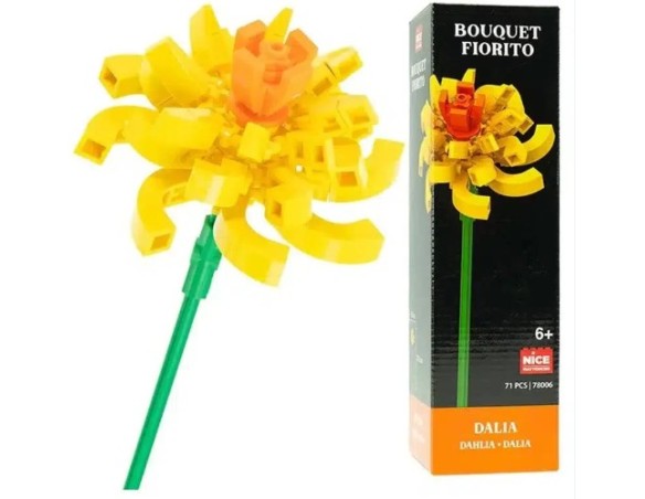 Nice Group-Flower Mattoncini-Set da Costruzione in Blocchi del Fiore Dalia, 78006