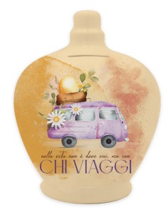 SALVADANAIO - IN CERAMICA CON TAPPO - CON CHI VIAGGI