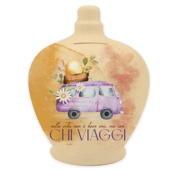 SALVADANAIO - IN CERAMICA CON TAPPO - CON CHI...