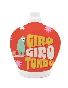 SALVADANAIO - IN CERAMICA CON TAPPO - GIRO GIRO TONDO