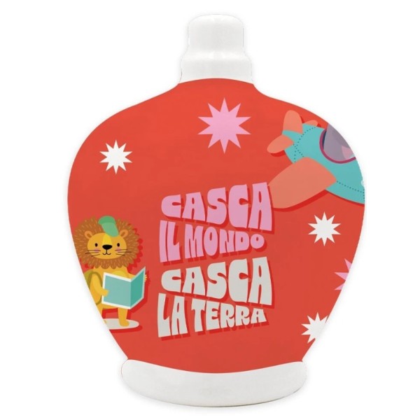 SALVADANAIO - IN CERAMICA CON TAPPO - GIRO GIRO...