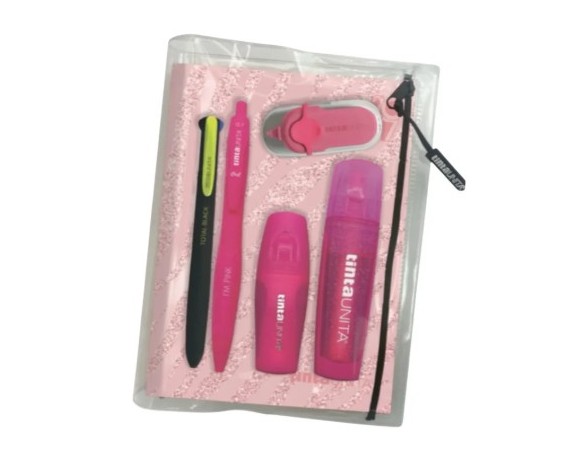 DIARIO DATATO 2026 - 2027 Glitter Tinta Unita con accessori rosa GLITTER ANIMALIER