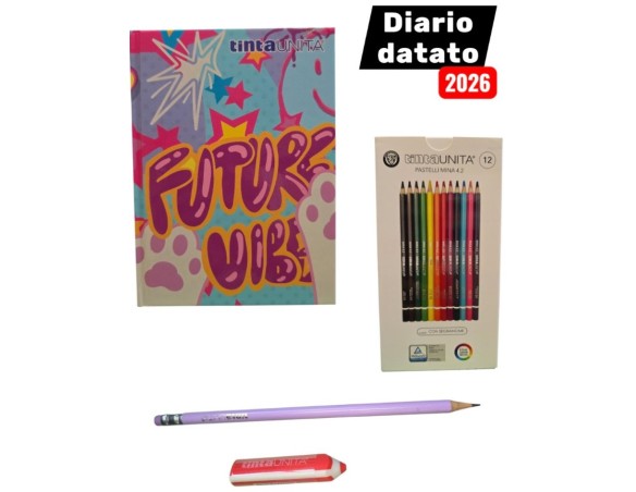 DIARIO DATATO 2026 TINTA UNITA  YOUNG FUTURE VIBES 2026 - 2027