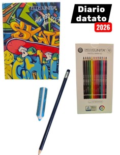 DIARIO DATATO 2026 TINTA UNITA YOUNG SKATE 2026 - 2027