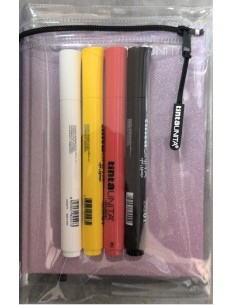 Diario Tinta Unita rosa Glitter con 4 marcatori acrilici...