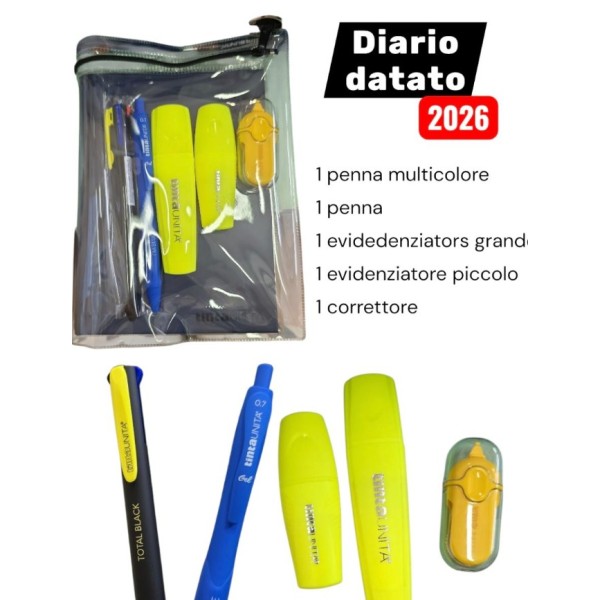 DIARIO DATATO 2026 2027 TINTA UNITA BLU NOTTE +...