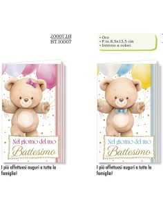 BIGLIETTO AUGURALE BATTESIMO 8,5X13,5 CROMO