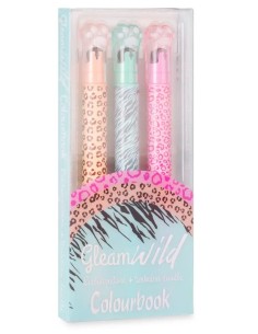 Set 3 evidenziatori con timbro – Gleam Wild colourbook...