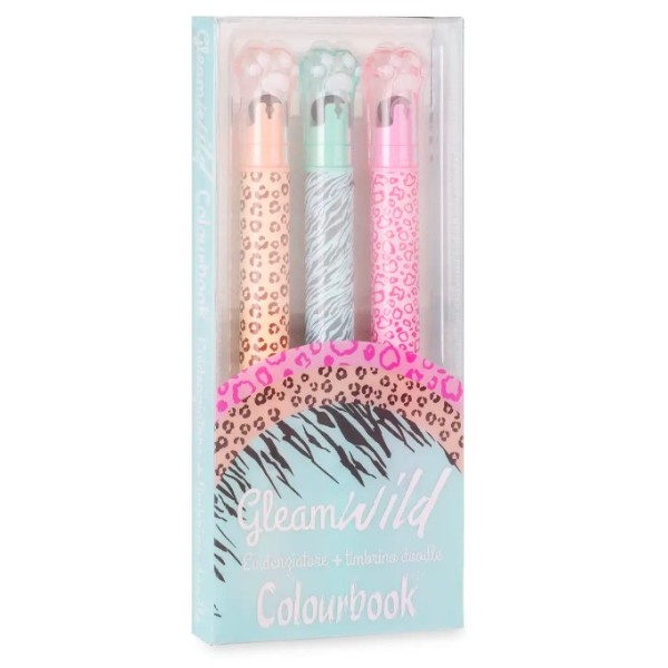 Set 3 evidenziatori con timbro – Gleam Wild...