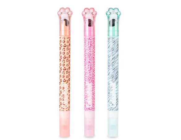 Set 3 evidenziatori con timbro – Gleam Wild colourbook zampa zampetta