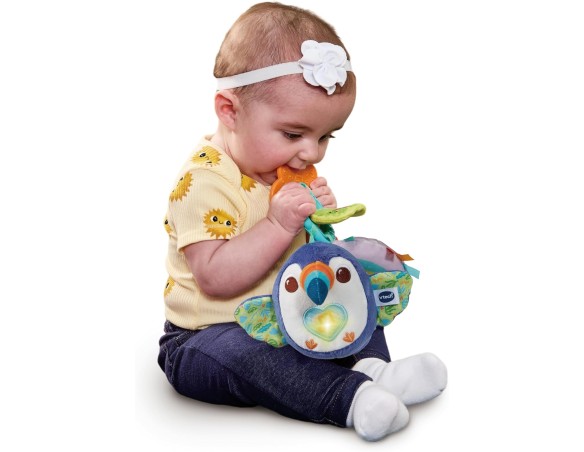 VTech Tiki il Tucano, Anello Sensoriale, Gioco Neonato Sensoriale Musicale con Sonaglio e Massaggiagengive, Giochi Neonato con 