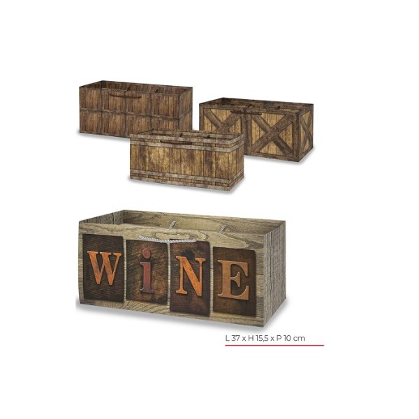 BUSTA SHOPPERS VINO Shopper per bottiglia Wood...