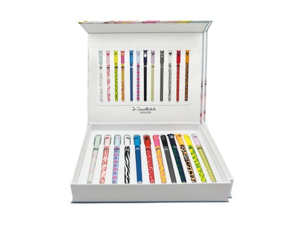 Box Penne Cancellabili Fashion confezione regalo da 12 pezzi TINTA UNITA