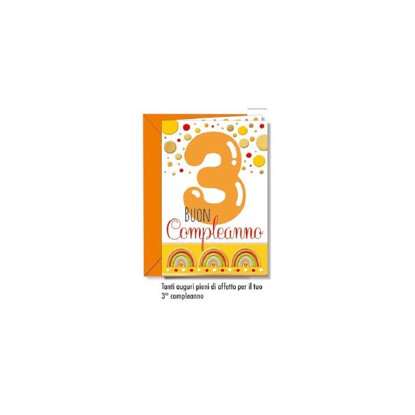 Biglietto Cromo compleanno 3 anno oro argento...