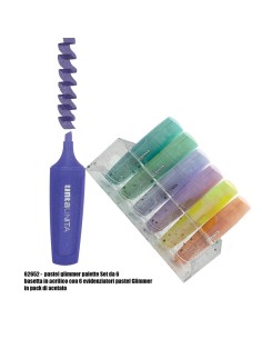 Palette Set 6 Evidenziatori Pastel Glimmer Tinta Unita