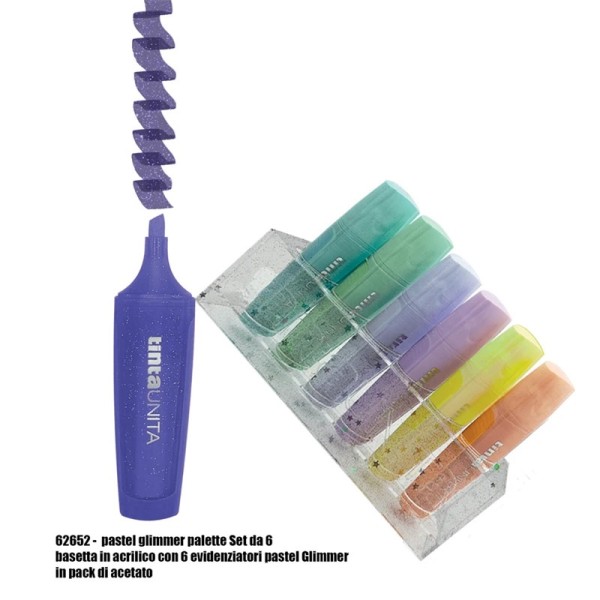 Palette Set 6 Evidenziatori Pastel Glimmer...