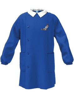 Grembiule con bottone cerniera scuola elementare blu...