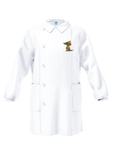 GREMBIULE SIGGI ® BIANCO ASILO MASCHIETTO BAMBINO CELESTE...