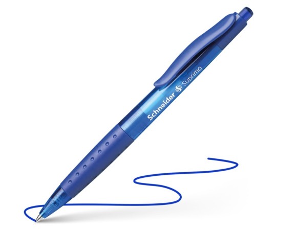 Penna a sfera a scatto Suprimo - tratto medio - blu SCHNEIDER