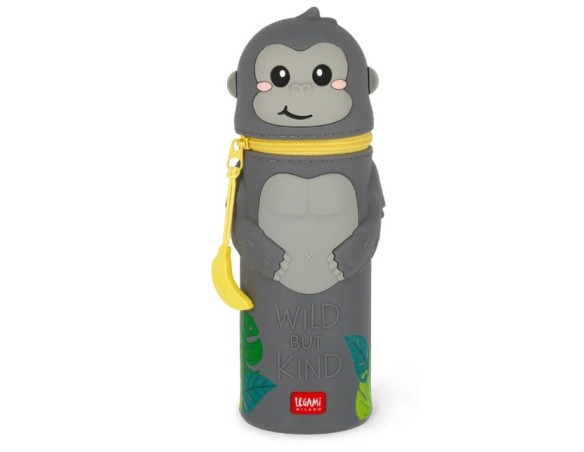Legami Kawaii - Astuccio 2 in 1 in Morbido Silicone, Gorilla