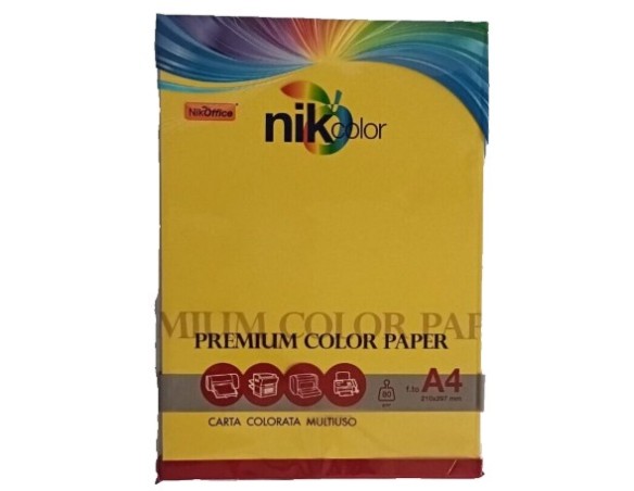 RISMA COLORATA Carta colorata 21x29,7 gr.80 ff.100 colori forti assortiti nik