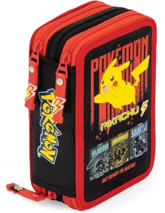 Pokémon Pikachu - Astuccio 3 scomparti completo 46 pezzi...