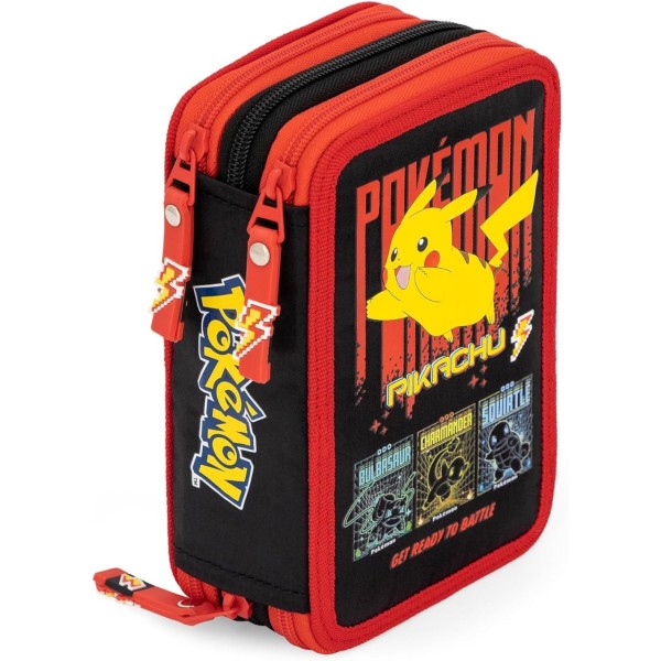 Pokémon Pikachu - Astuccio 3 scomparti completo...