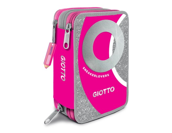 ASTUCCIO 3 CERNIERE ZIP CON CORREDO GIOTTO PREMIUM SNEAKERLOVERS CON GLITTER FILA ROSA BAMBINA