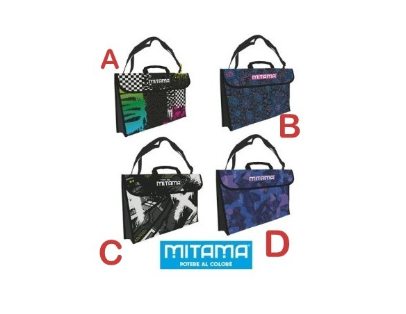 Valigetta in tessuto con tracolla misura a3 boy girl mix scuola SCUOLA MITAMA  53 x 36 x 7 cm.